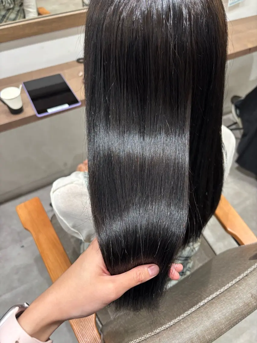 ロング カラー 髪質改善 トリートメント トリートメント おかだ まなみのヘアスタイル