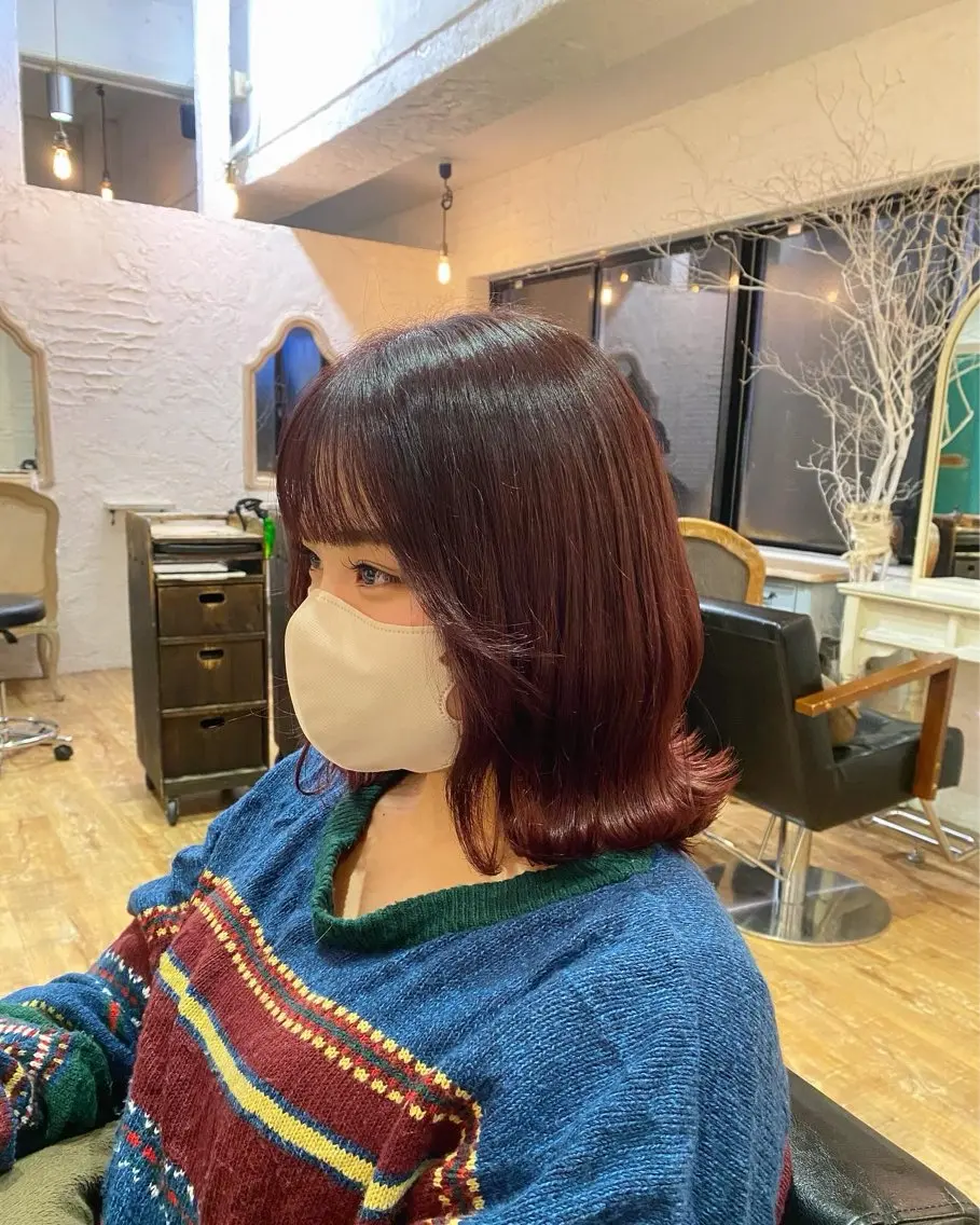 ミディアム カラー ヘアカラー 遠藤 彩美/暖色系カラーのヘアスタイル