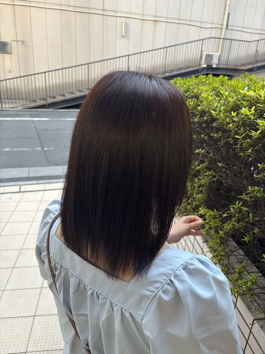 セミロング カラー 透明感カラー ヘアカラー 森元 優衣のヘアスタイル
