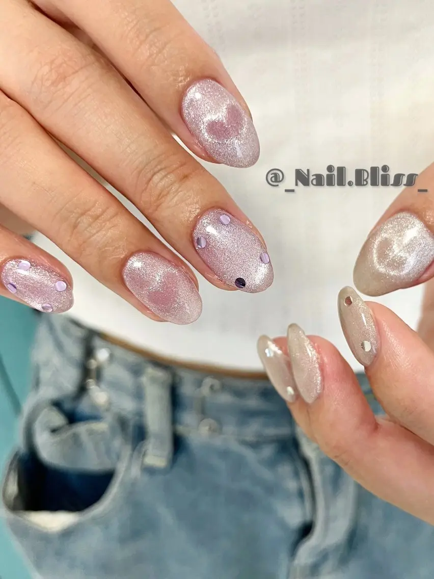 ネイル ハート マグネットネイル ハンドネイル NAIL BLISSのネイルデザイン