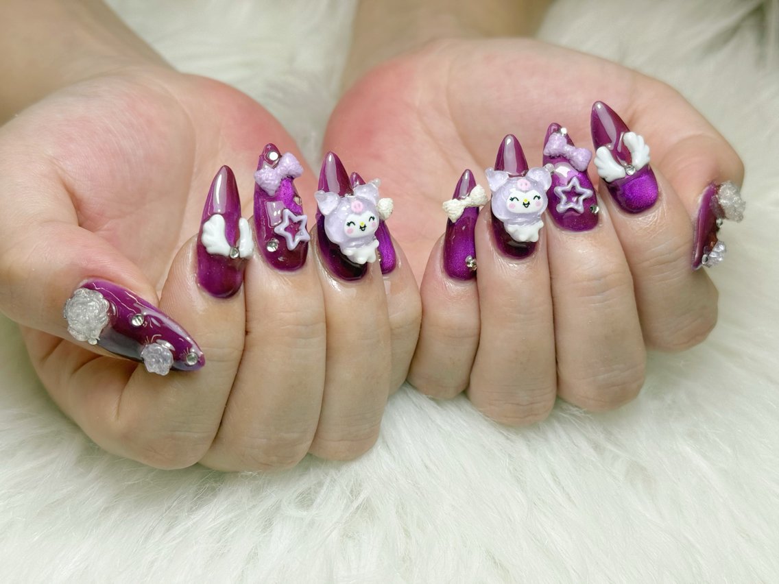 ロング 韓国風ヘア ロング ハンドネイル 28nails .thaoのネイルデザイン