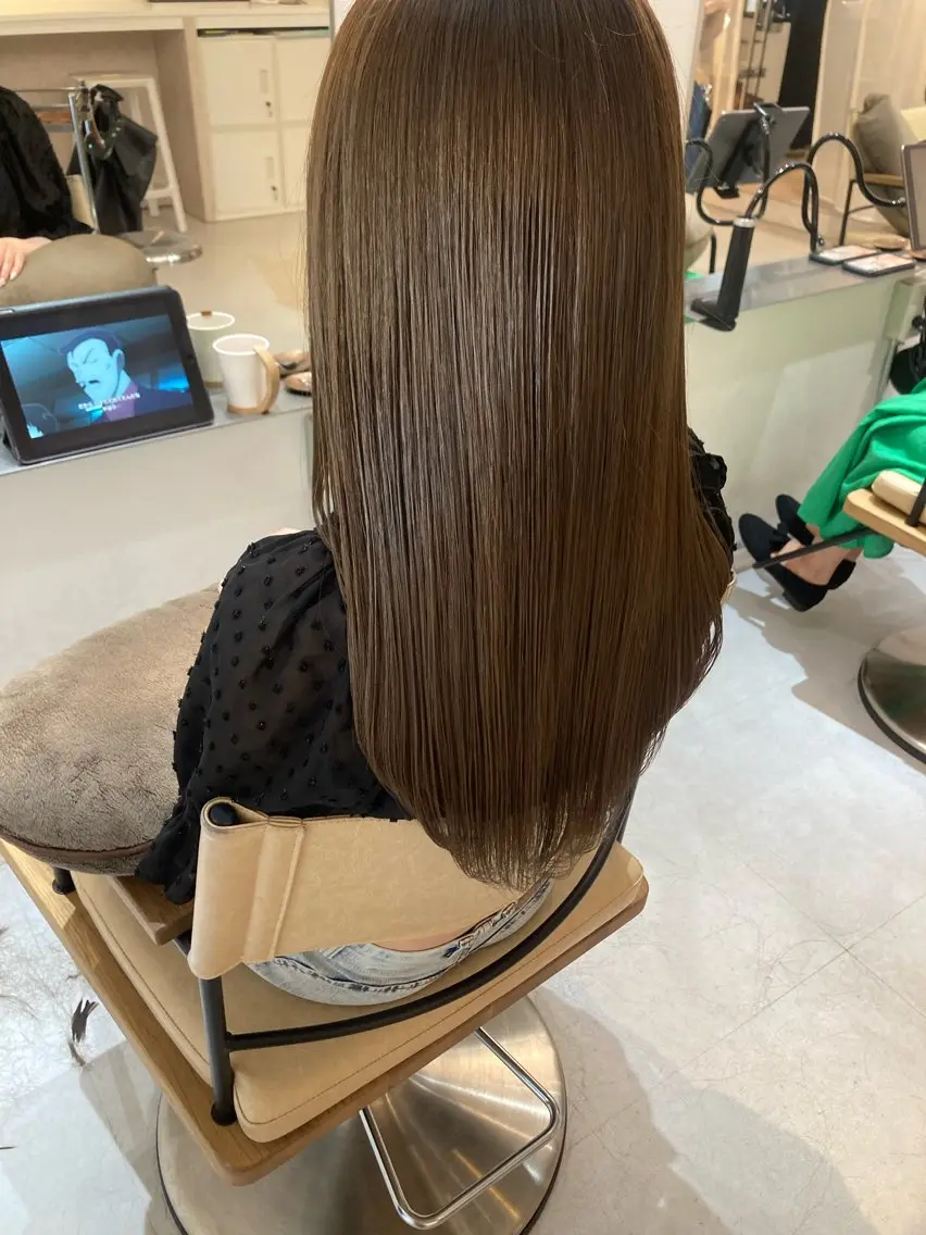 ロング カット ヘアカラー トリートメント ✨色持ちの良い艶 カラー✨蟹江真世のヘアスタイル
