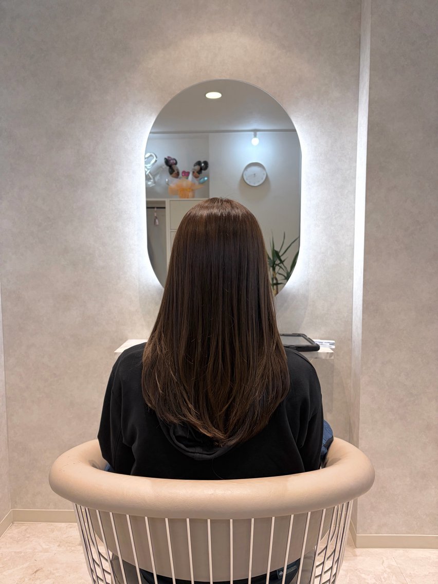 セミロング カラー 透明感カラー オレンジ トリートメント カット ヘアカラー トリートメント 髪質改善/白髪染め ヘッドスパ/片岡良太のヘアスタイル
