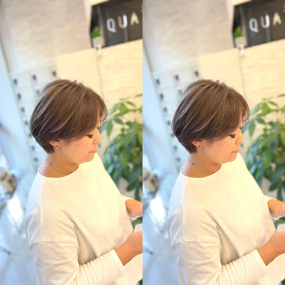 ショート カット ヘアカラー トリートメント Y Uのヘアスタイル