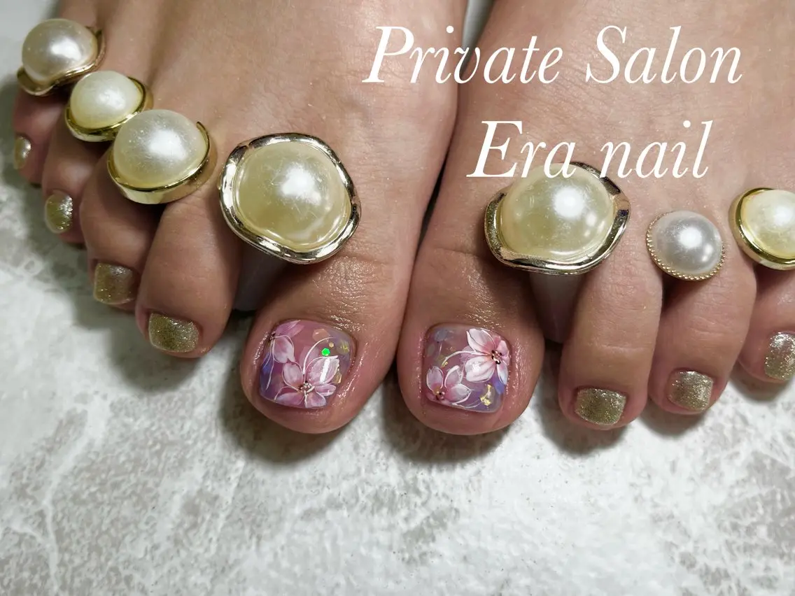 ネイル 桜ネイル フットネイル フットネイル Era nailのネイルデザイン