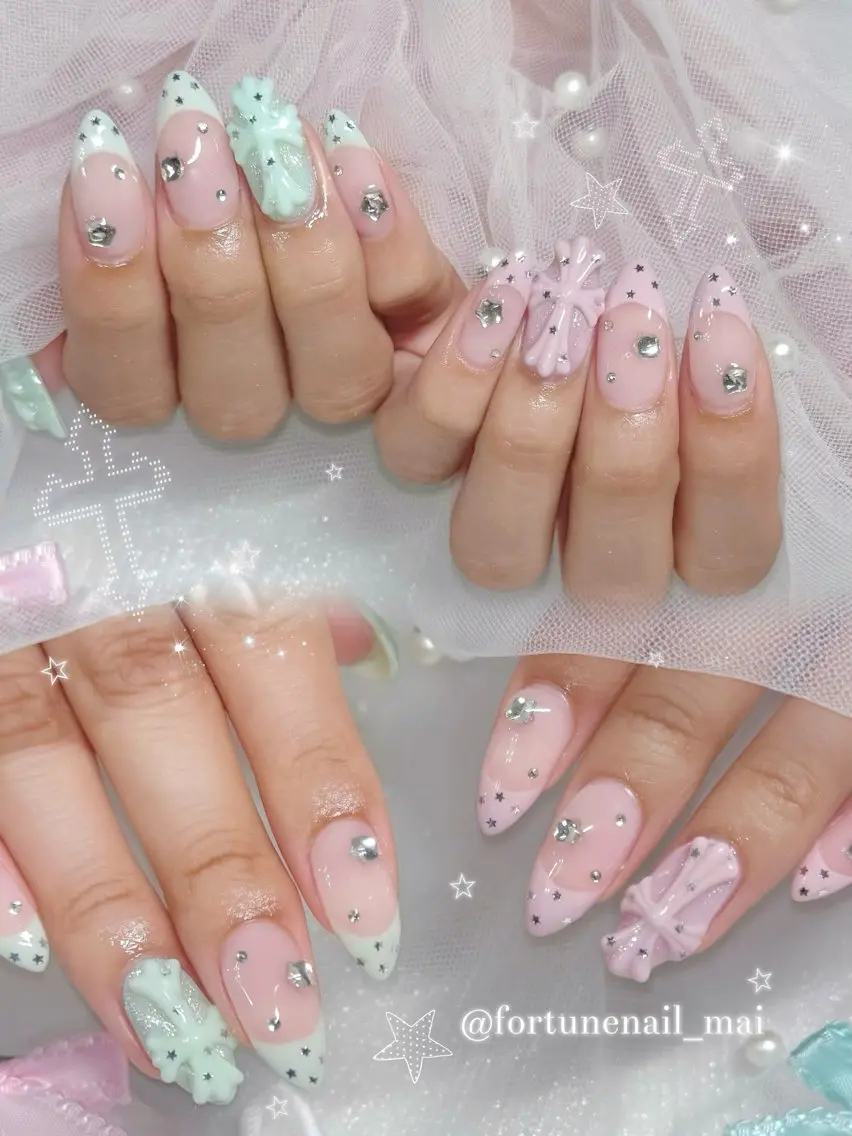 ネイル フレンチネイル パステルネイル ハンドネイル 🎀Mai 🎀のネイルデザイン