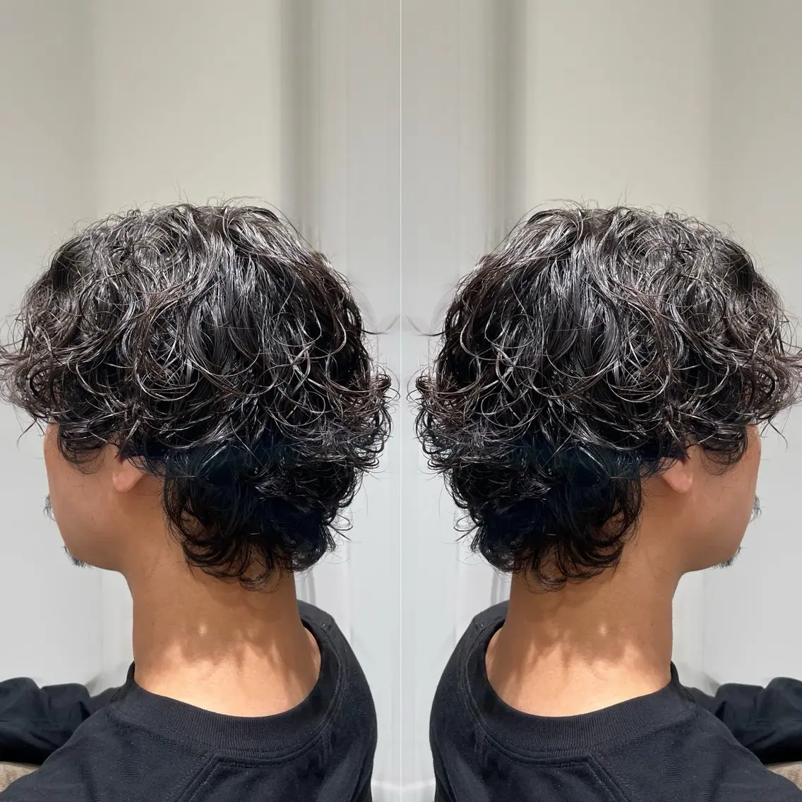 ショート パーマ メンズ ブリ—チ🌈カラ— 🌀パ—マ🌿ちえのヘアスタイル