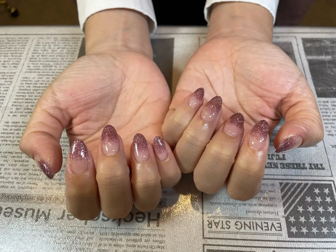 ネイル ラメ(グリッター) ラメグラデーション ワンカラーネイル ハンドネイル risa .のネイルデザイン