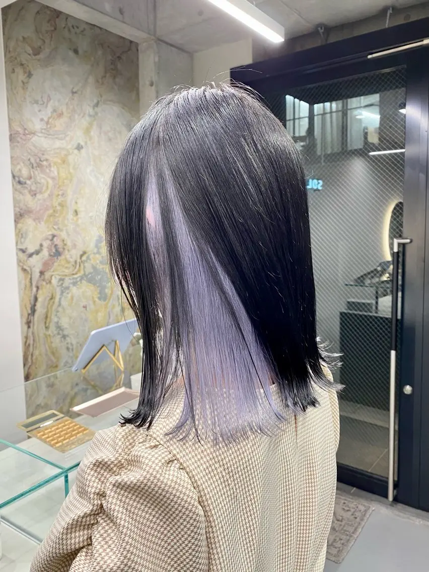 セミロング カラー ヘアアレンジ ヘアカラー 原宿・デザインカラー YUI🤍ྀིのヘアスタイル
