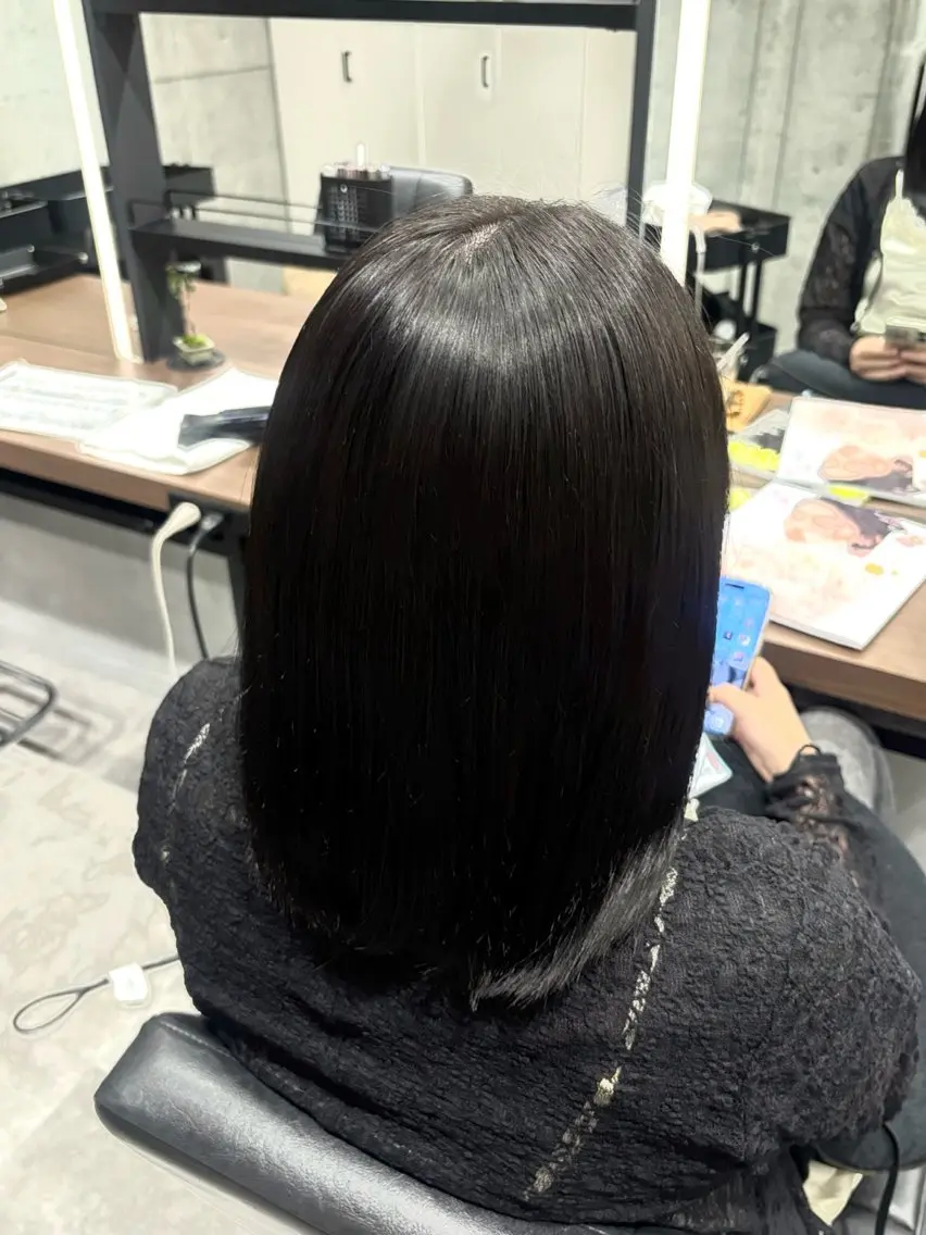 カラー カット トリートメント 暗髪透明感🩵ྀི艶 カラー🦢みいのヘアスタイル
