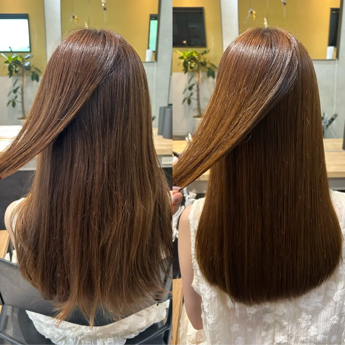 ロング パーマ 髪質改善 ストレートパーマ カット 縮毛矯正 トリートメント hubhair レイヤー/透明感のヘアスタイル