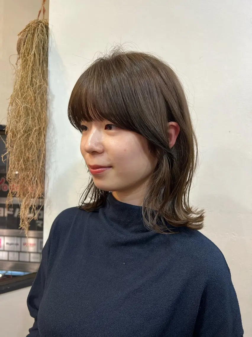 カラー グレージュ オリーブグレージュ オリーブグレー 韓国ヘア 🎀華澄のヘアスタイル