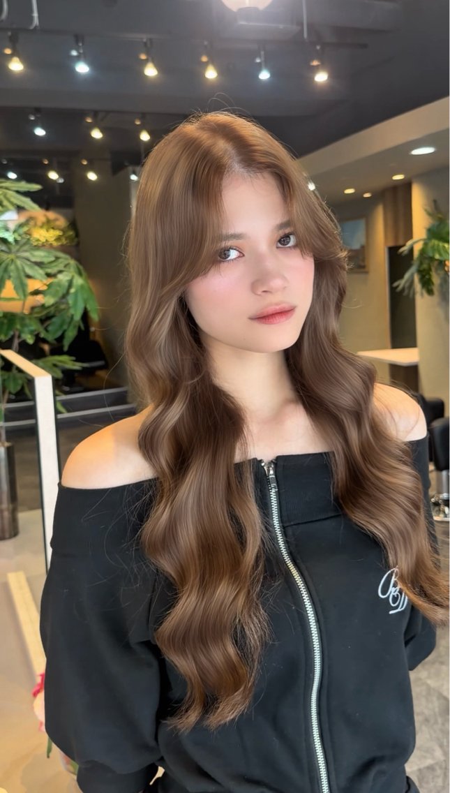 ロング カラー ベージュカラー ブリーチ ブラウンカラー ダブルカラー ミルクティーベージュ ヘアカラー 🇺🇸海外デザイン iCON TOKYOのヘアスタイル