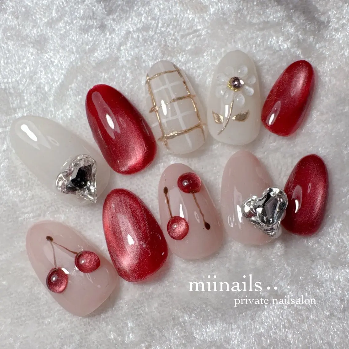ネイル 韓国ネイル マグネットネイル ワンホンネイル ハンドネイル nailsalon miinailsのネイルデザイン