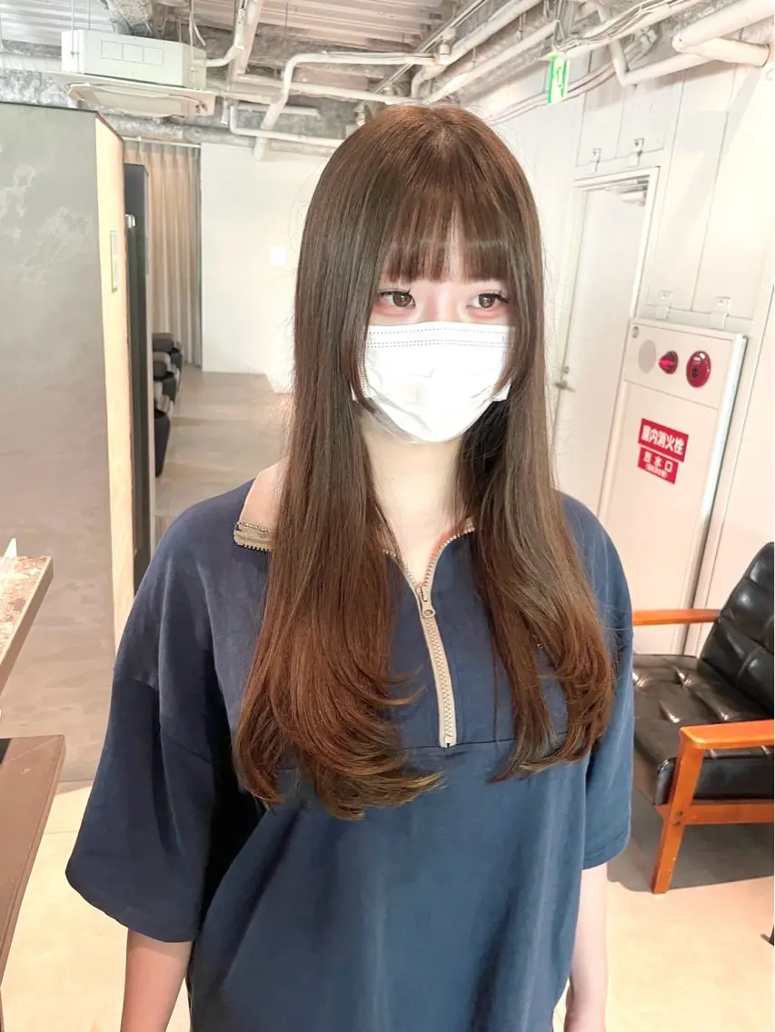 ロング カラー カット ヘアカラー トリートメント CHERIM ❤️🔥新家光葉のヘアスタイル