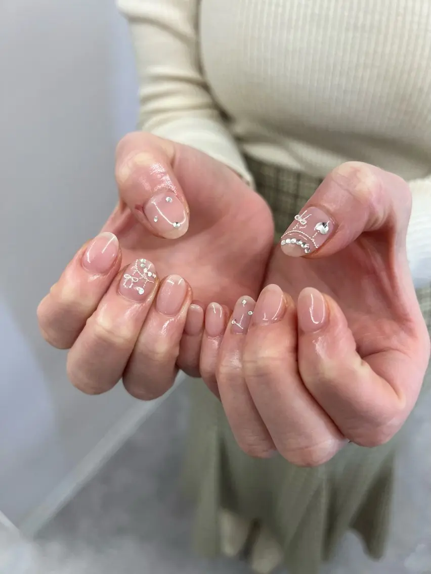 ネイル フレンチネイル ジェルネイル マグネットネイル ニュアンスネイル パラジェル ハンドネイル ハンドケア Bana_ Nailのネイルデザイン