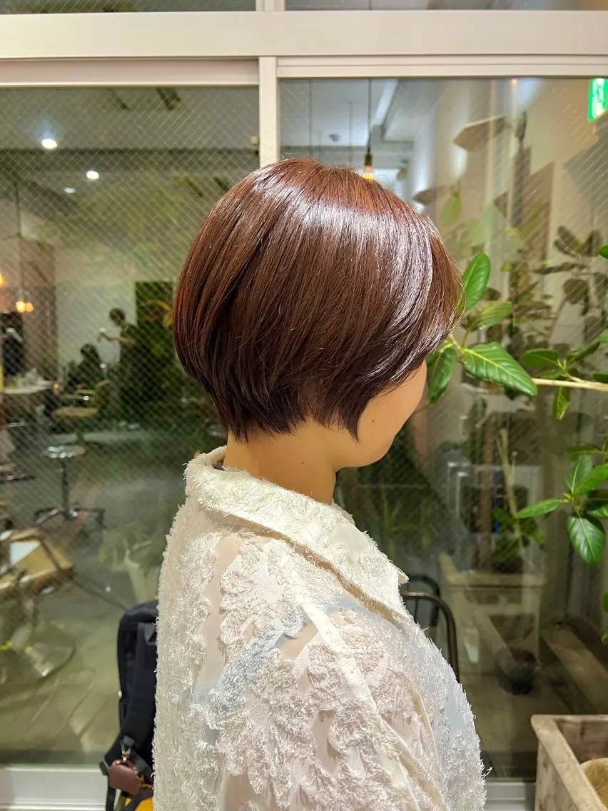 ショート カラー 丸みショート ブラウンカラー ショートヘア 🌷ショートレイヤー ヘッドスパ🌷鈴木のヘアスタイル