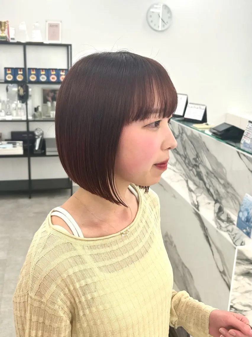 ショート ボブ カット トリートメント 透明感ハイトーン特化 /ケアブリーチ/莉駒のヘアスタイル