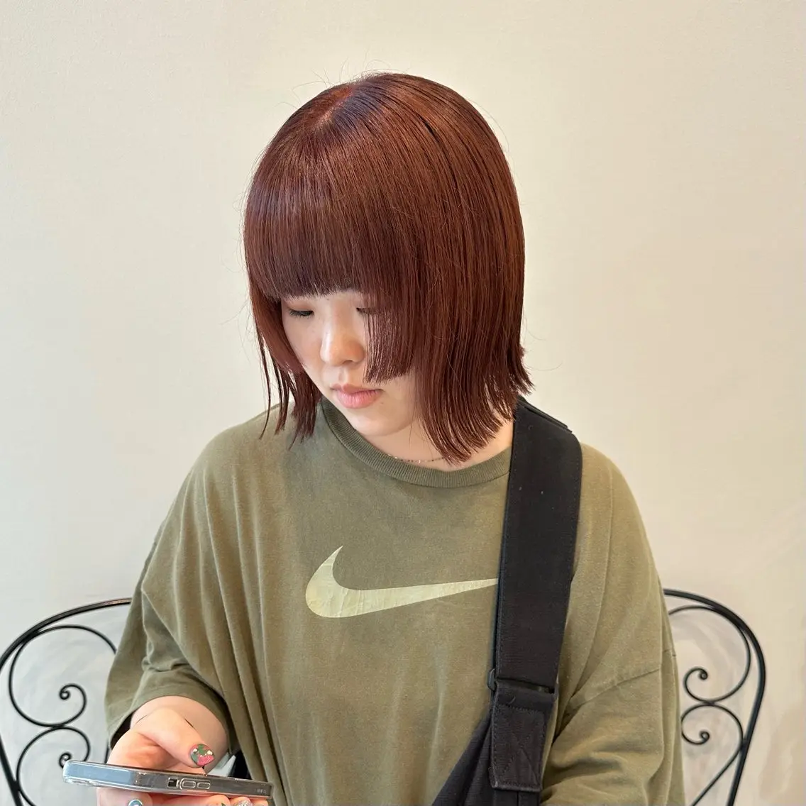 ミディアム カラー ヘアカラー 江本真由香 透明感/艶カラー🍃のヘアスタイル