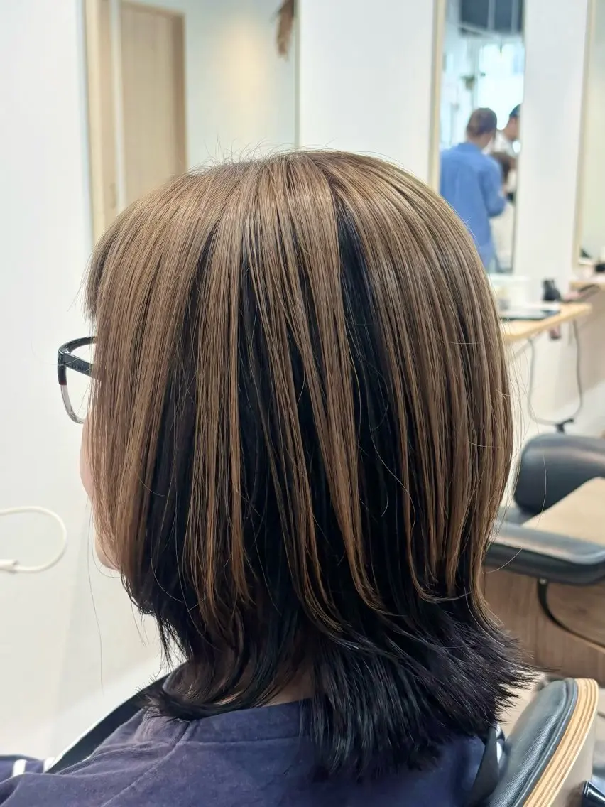 ミディアム カット ヘアカラー トリートメント 🫧透明感/レイヤー /縮毛矯正/うみ🌟のヘアスタイル