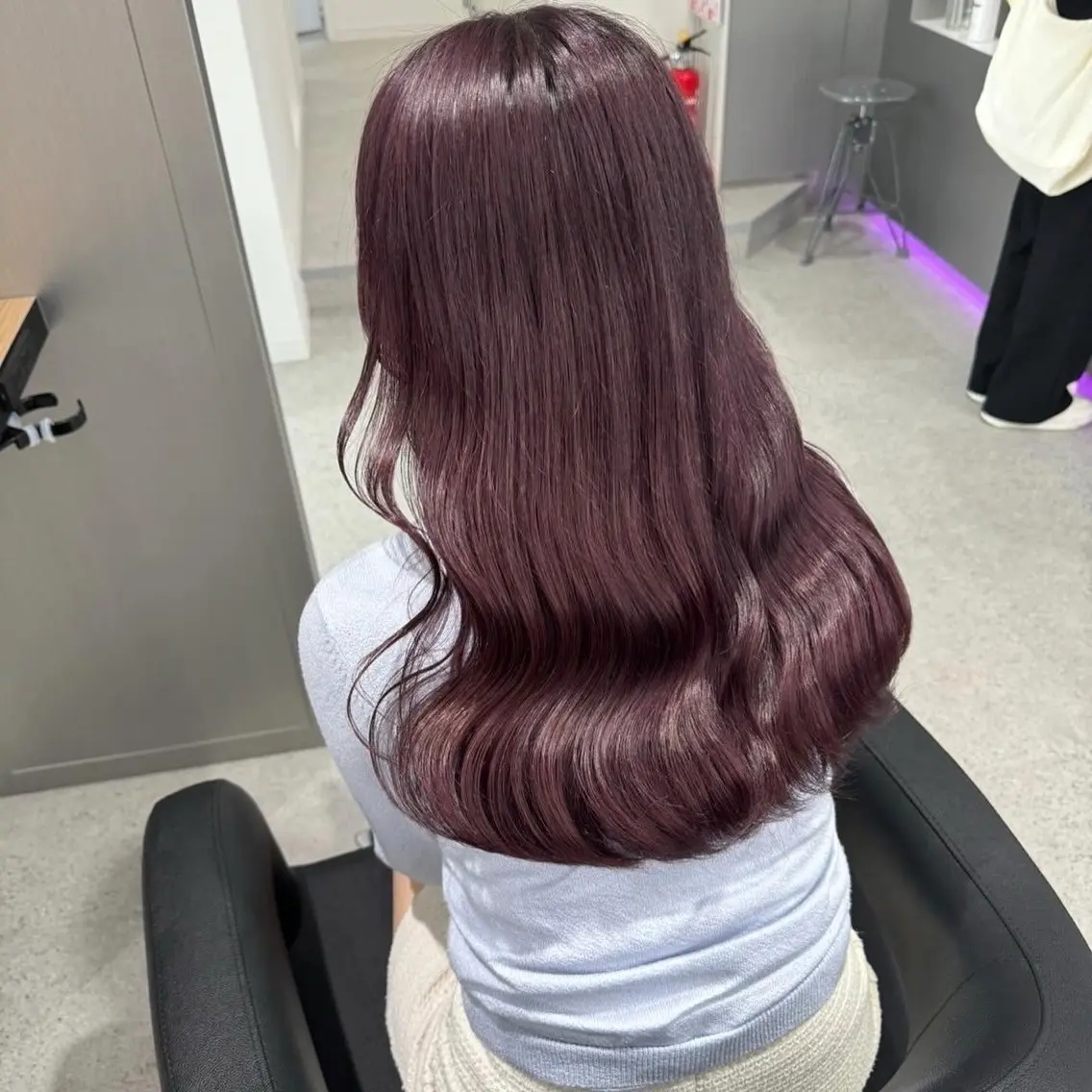 ロング ヘアカラー トリートメント ヘッドスパ ヘアセット 🤍淡色ピンク&ラベ ンダーYUKI🤍のヘアスタイル
