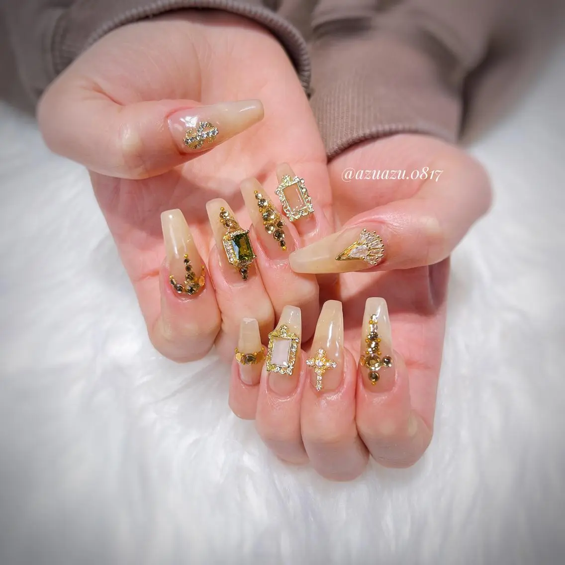 【HAND】ジェルチップでの10本長さ出し　アートし放題★オフ無❌の写真