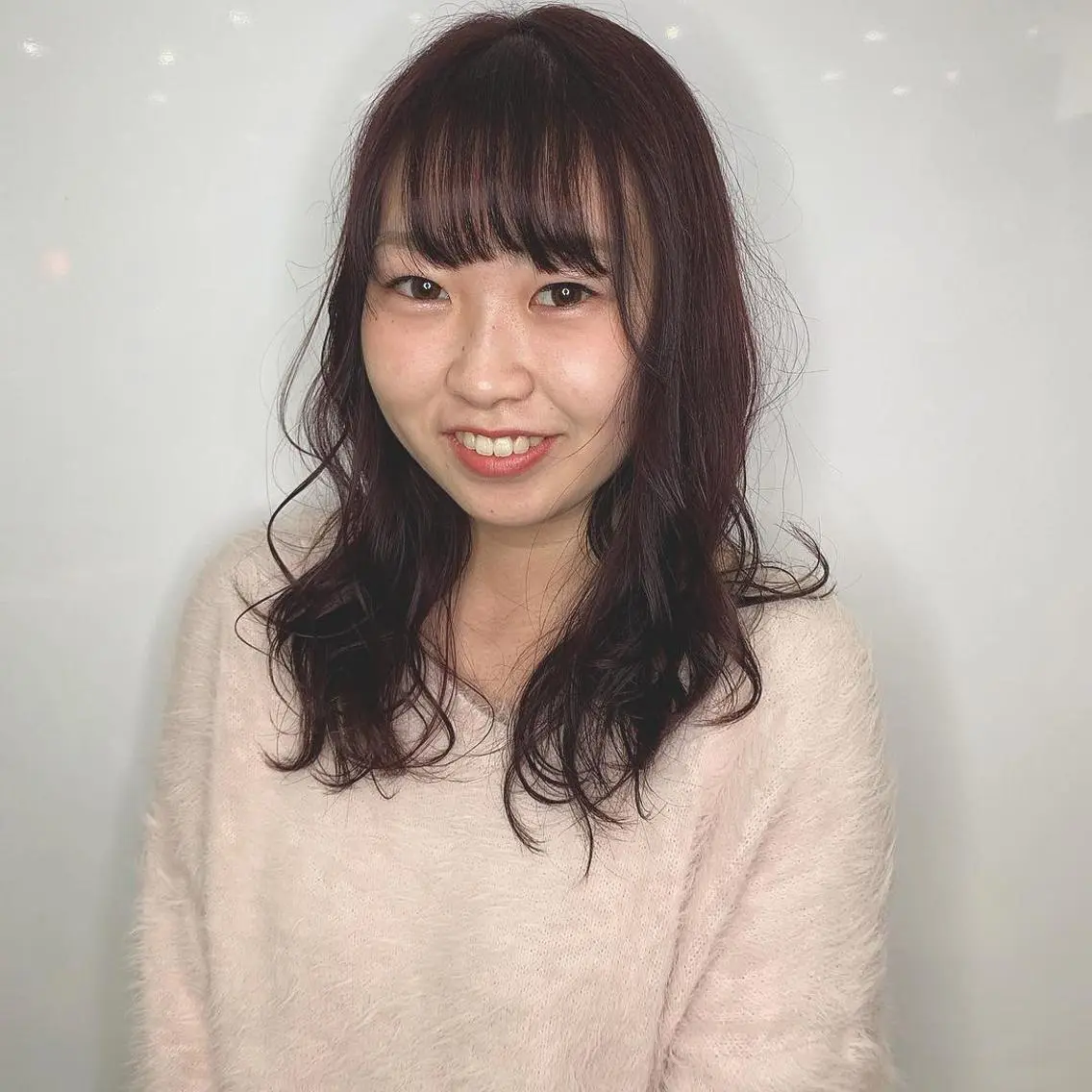 セミロング カラー パープルカラー AMI ウルフパーマ/メンズのヘアスタイル