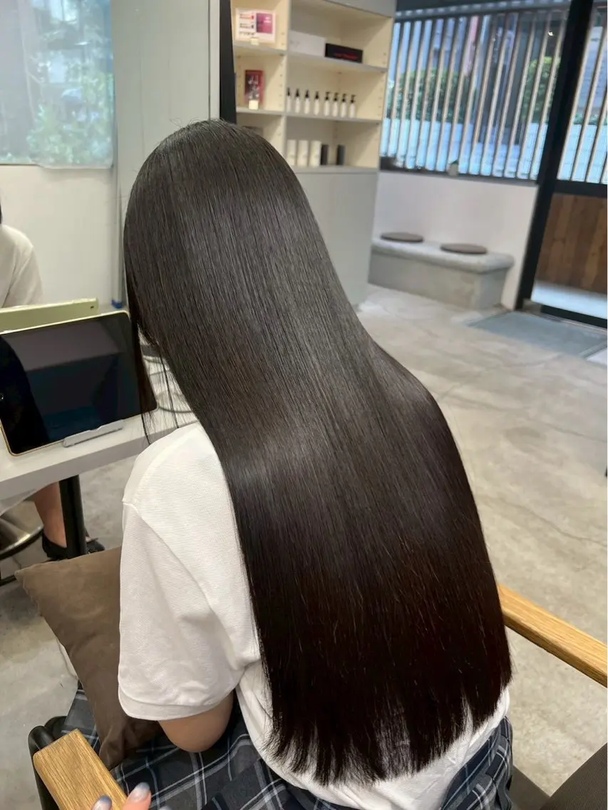 ロング パーマ 縮毛矯正 ハイトーンカラー が絶対可愛い✨泰聖✨のヘアスタイル