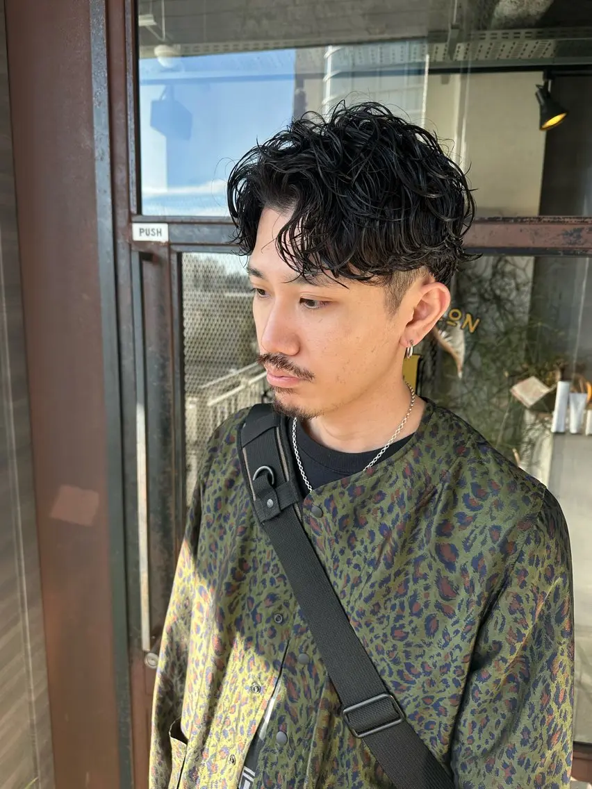 ミディアム ミディアムパーマ カット パーマ 俵 知広のヘアスタイル