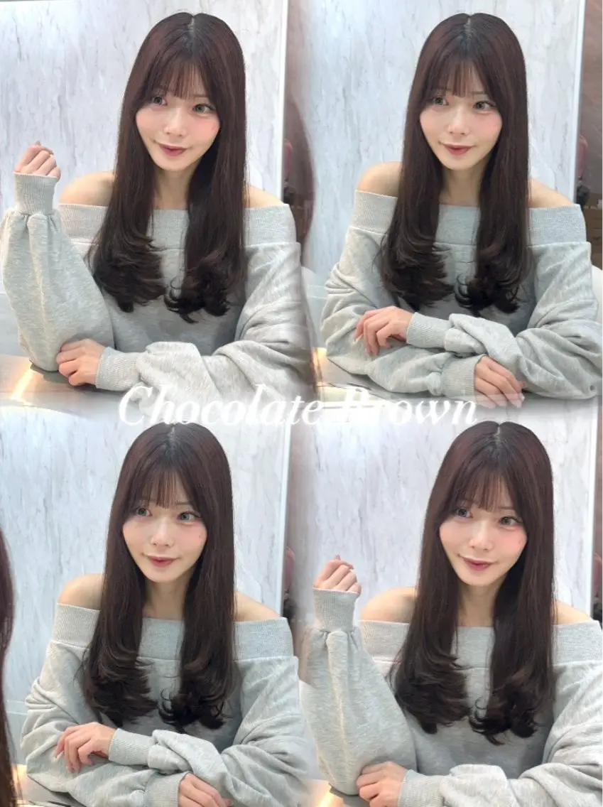 セミロング カラー ヘアアレンジ 黒髪 ブルーカラー ブルーブラック ブラウンカラー 透明感カラー カット ヘアカラー 🖤kana韓国ヘア 艶髪カラー特化🖤のヘアスタイル