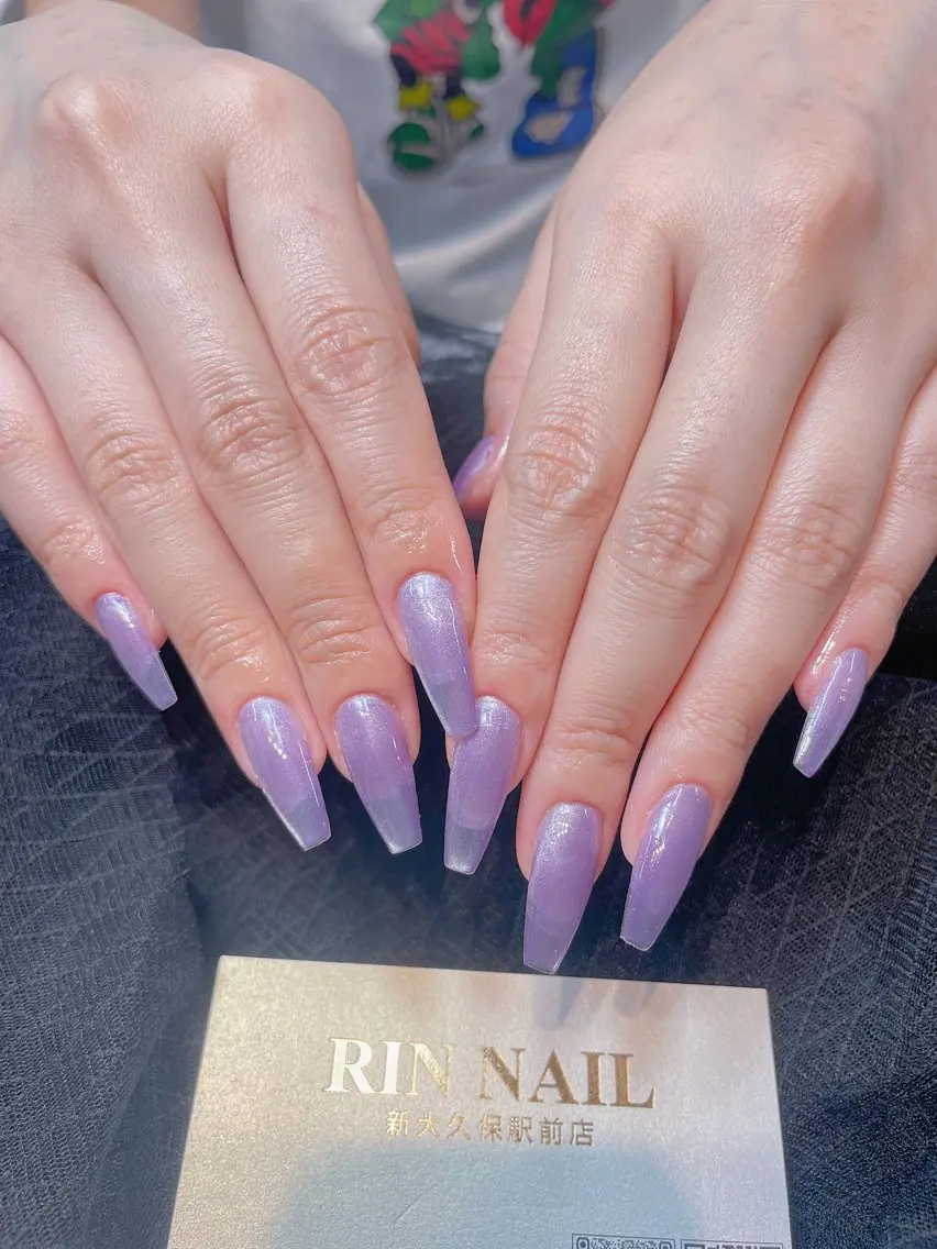 ネイル アートネイル 長さ出し ガーリー 韓国ネイル 持ち込み Rin Nail 新大久保店のネイルデザイン