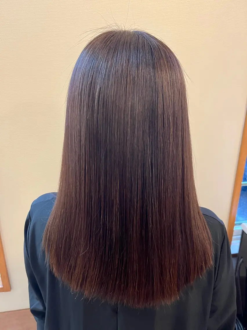 セミロング 縮毛矯正 カット 縮毛矯正 西田 早輝子🍊のヘアスタイル
