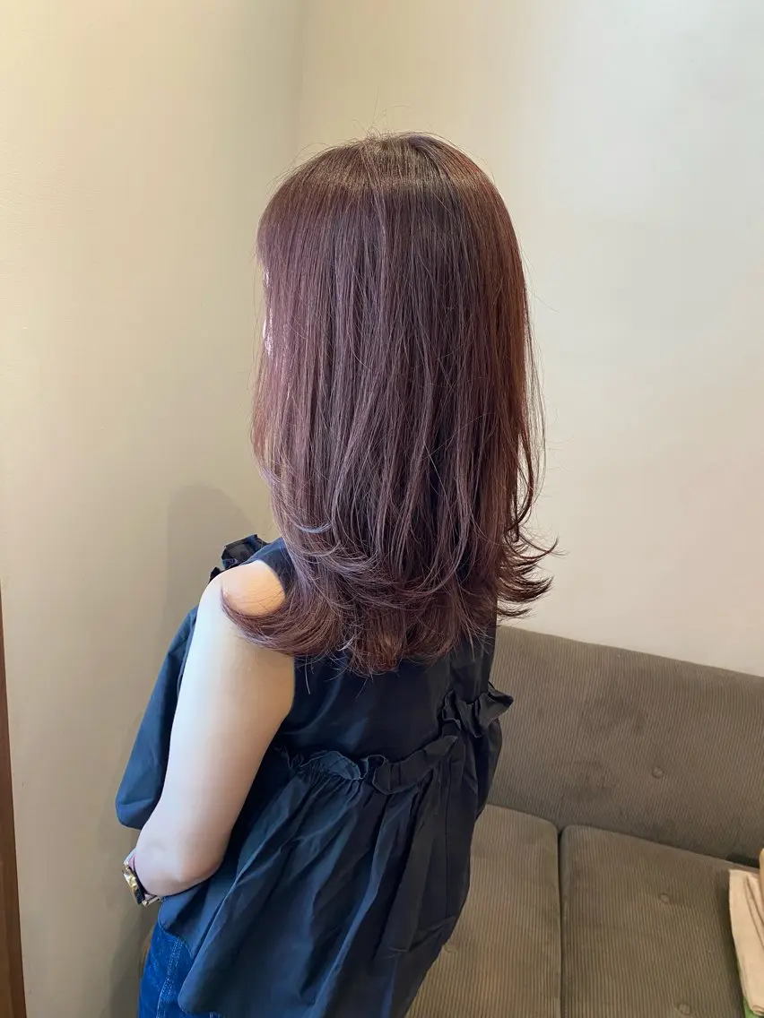 セミロング カラー カット ヘアカラー トリートメント ENIF ヤマグチアツコのヘアスタイル