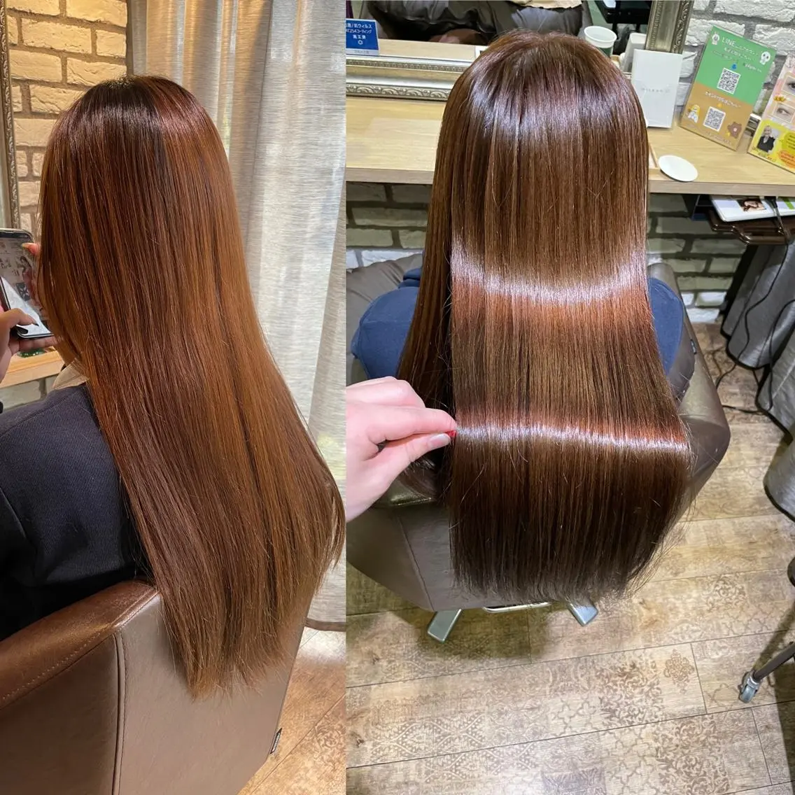 ロング カット ヘアカラー トリートメント 西中島エリアNo.1 髪質改善ラビマーニのヘアスタイル