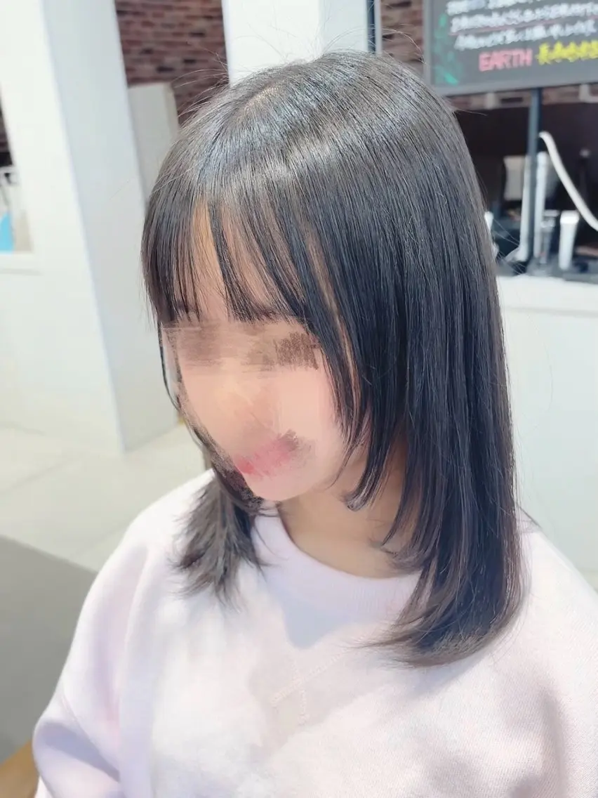 セミロング 顔まわりレイヤー 顔周りカット レイヤーカット EARTH長崎時津店 内田のヘアスタイル