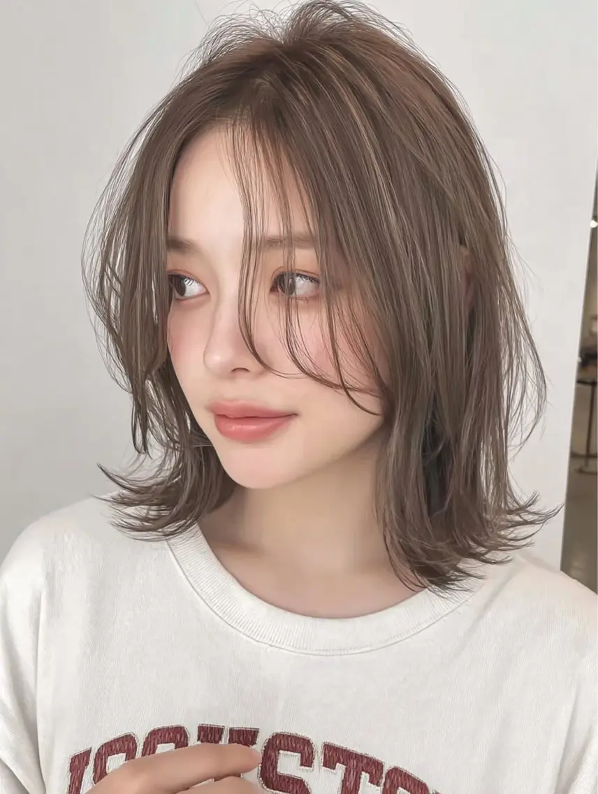 ミディアム 永瀬 恵のヘアスタイル