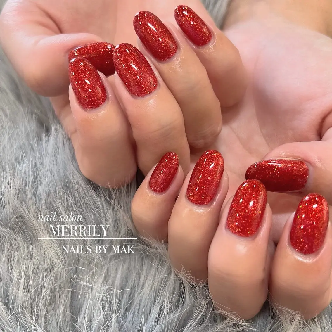 ネイル キラキラネイル ワンカラーネイル salon de Cheliのネイルデザイン