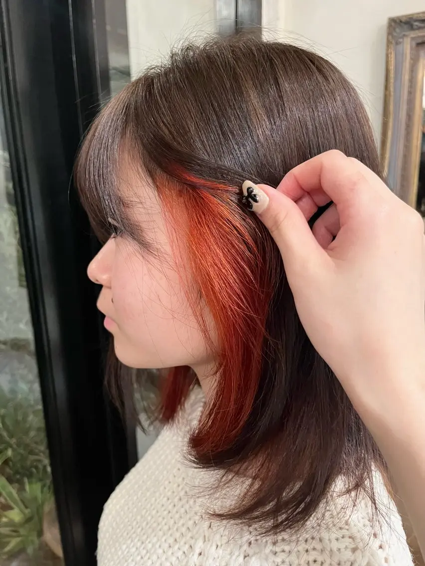 ミディアム rena/レイヤー /顔まわりのヘアスタイル