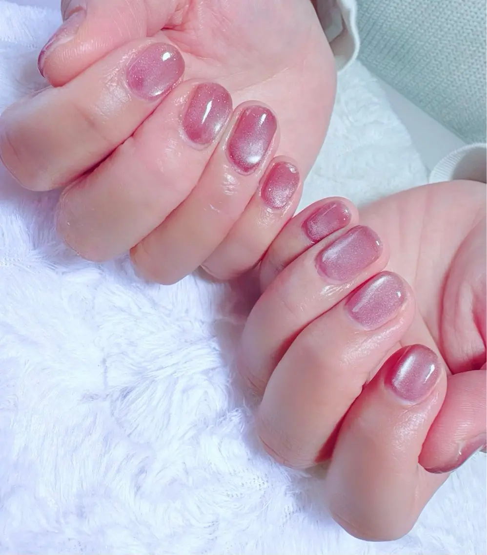 ネイル フラッシュネイル マグネットネイル ピンク ハンドネイル non nail ⭐︎のネイルデザイン