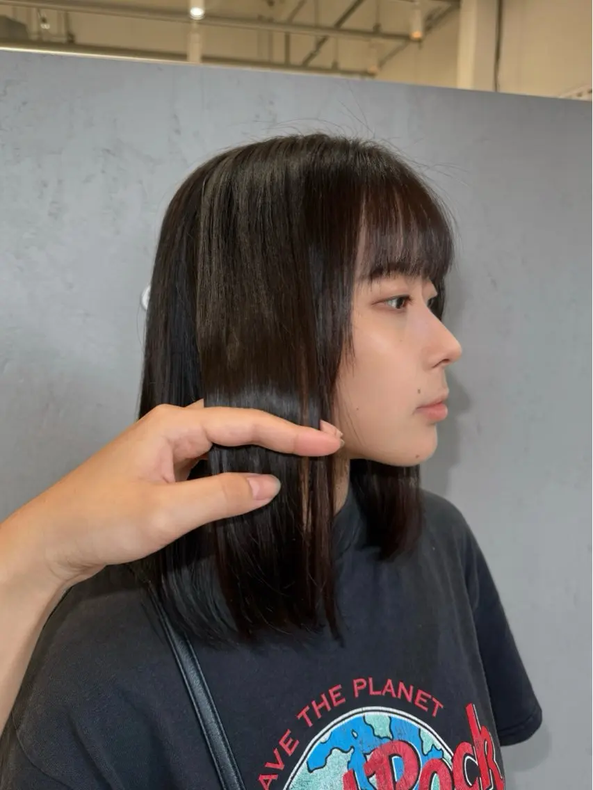 ミディアム パーマ カット 縮毛矯正 ‎🤍enif ハヤシアヤナ‎🤍のヘアスタイル