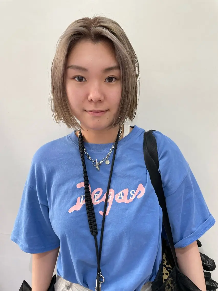ミディアム カラー パーマ ヘアアレンジ メンズ グレージュ ボブ カット ヘアカラー トリートメント tatsumi/ボブ ウルフ/レイヤーのヘアスタイル