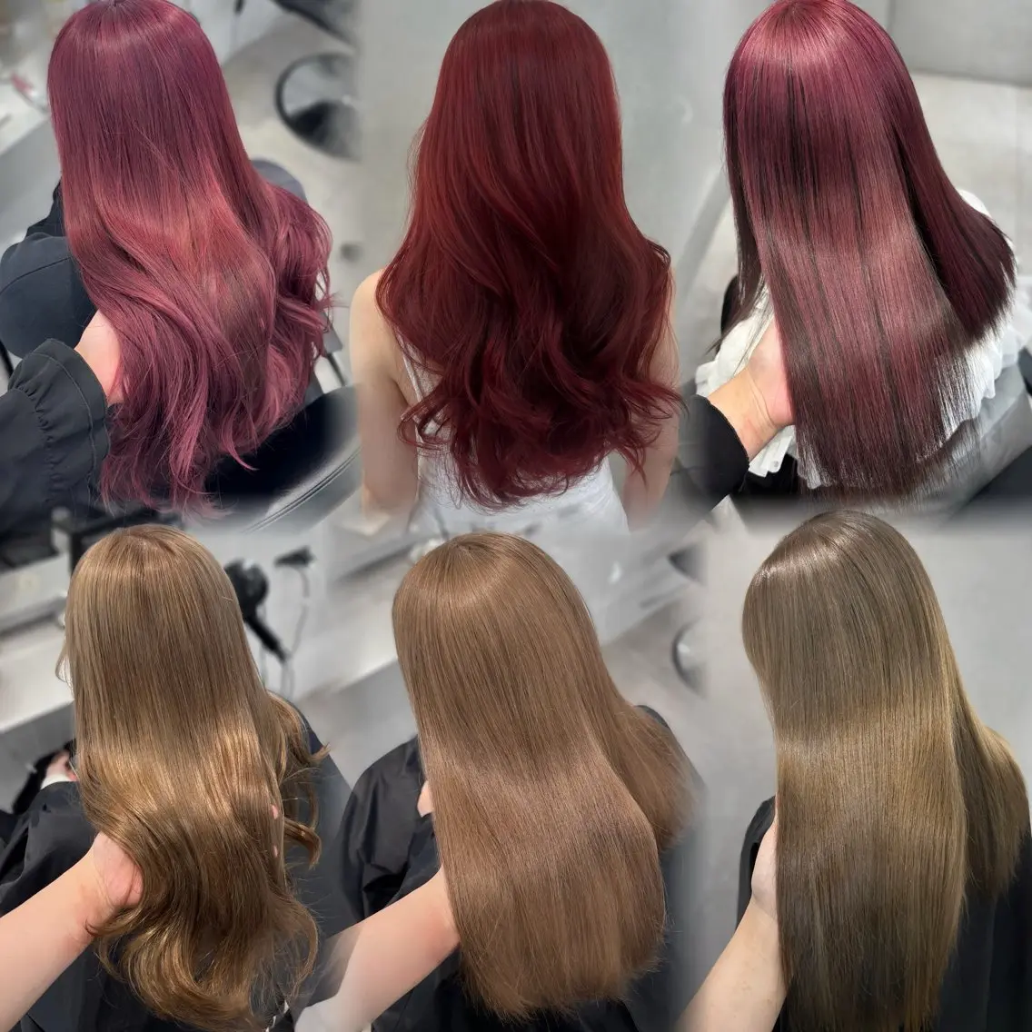 ロング ヘアカラー ハイトーン デザインカラーのヘアスタイル