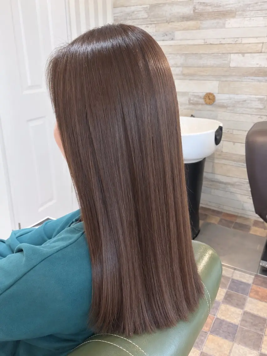 ロング カット ヘアカラー トリートメント abe mikaのヘアスタイル