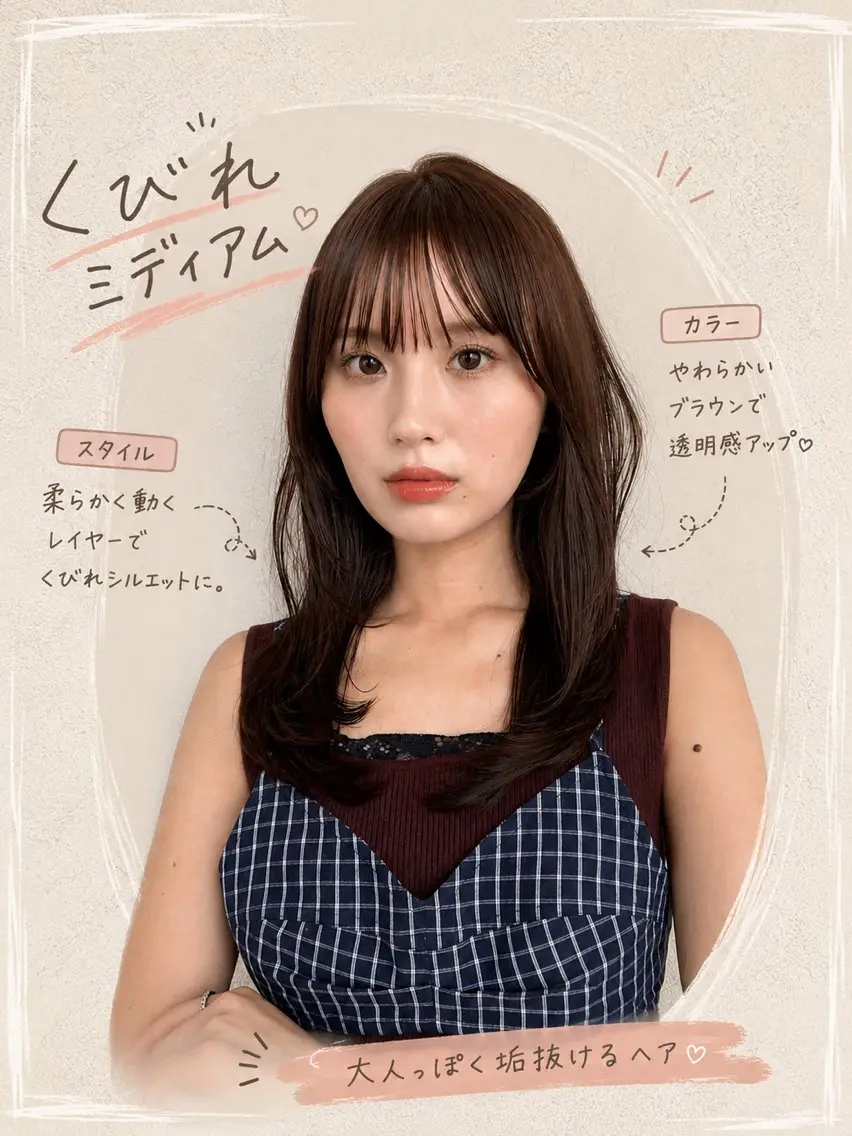 ミディアム カット ヘアカラー トリートメント ナチュラル🕰️流山 /Ruko🌱のヘアスタイル