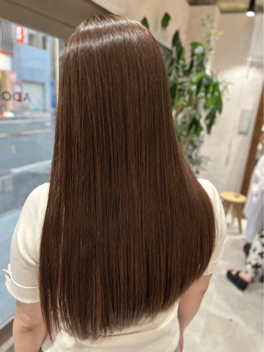 ロング カラー 髪質改善/ブリーチ なし🤎柔ベージュのヘアスタイル