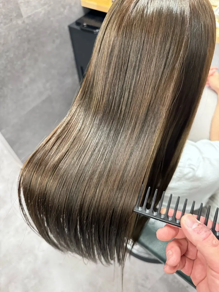 ロング カラー パーマ メンズ 髪質改善 ロング トリートメント カット ヘアカラー 縮毛矯正 トリートメント 髪質改善/デザイン/ 天王寺/奥野和広のヘアスタイル