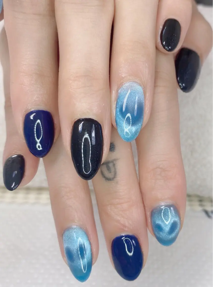 ネイル ハート ハンドネイル ニュアンスネイル🌈 MYU Nailsのネイルデザイン