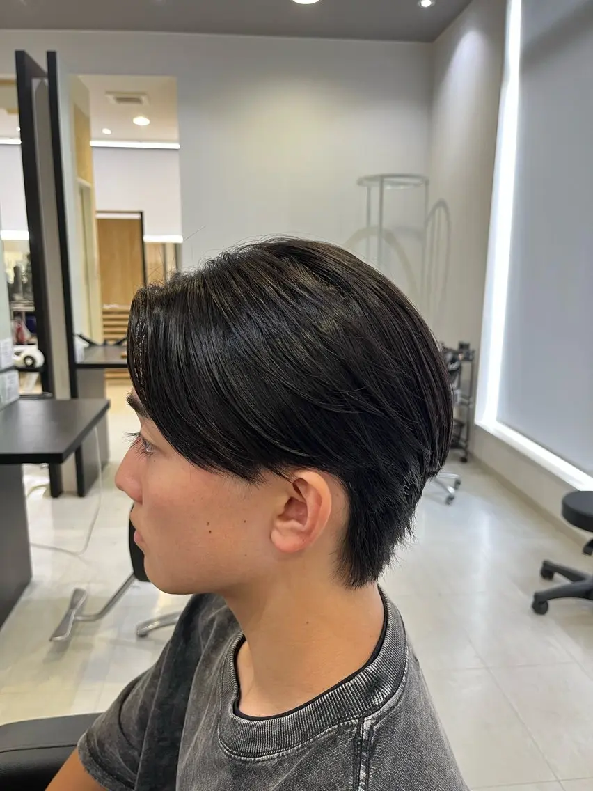 ショート パーマ メンズ カット 縮毛矯正 諸岡 玲のヘアスタイル