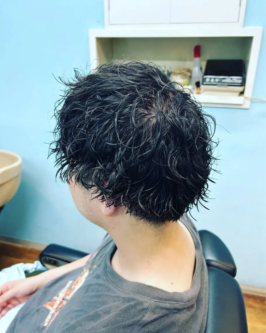 パーマ メンズ カット パーマ 馬上 拓海のヘアスタイル