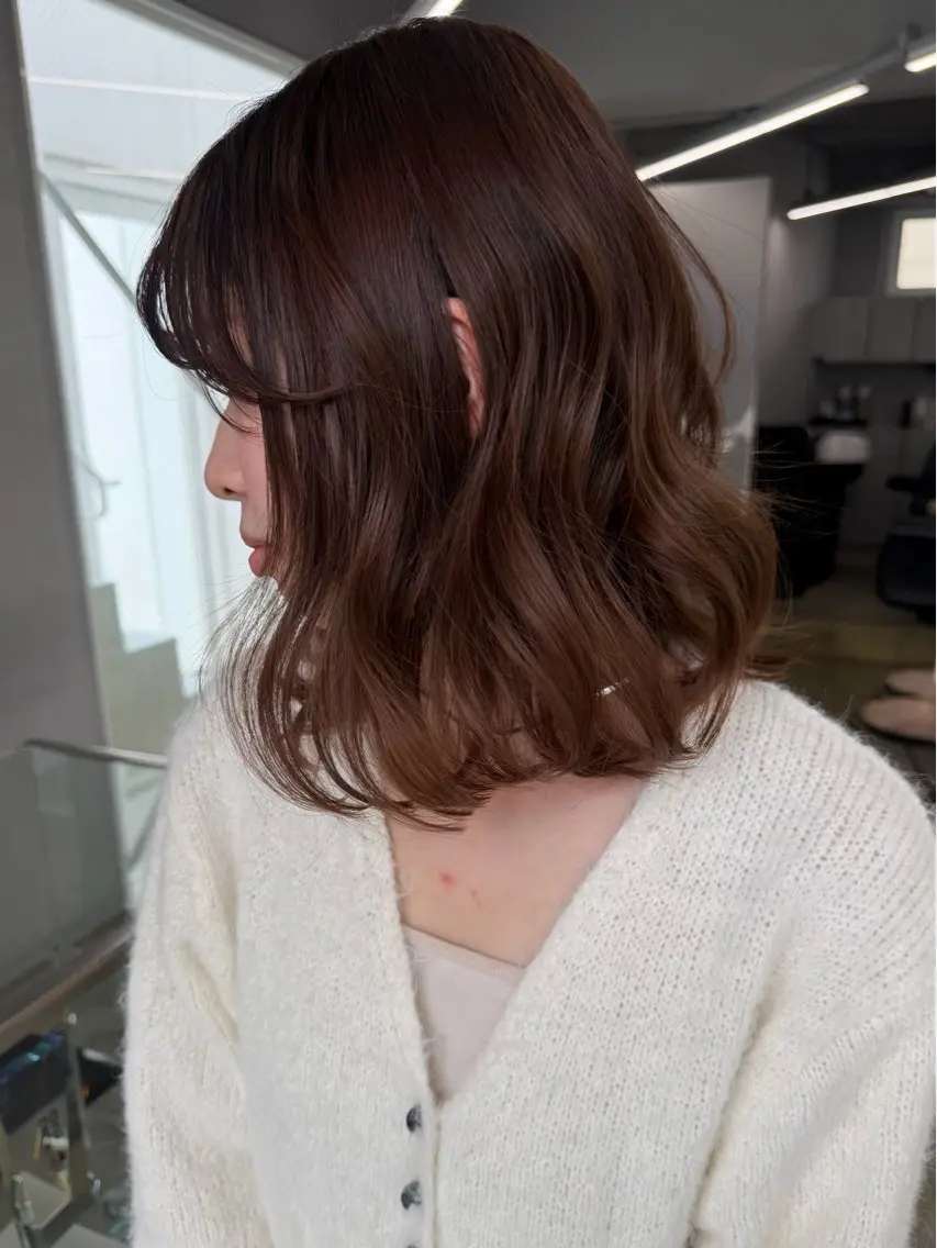 ミディアム カラー ヘアカラー トリートメント 愛莉/ラベンダー/ ベージュ/ブラウンのヘアスタイル
